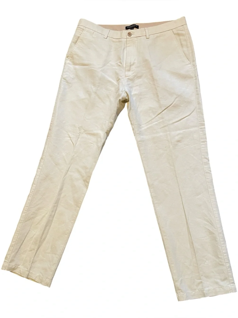 Banana Republic Kentfield Pant Linen Cotton Blend Cream Trousers 34x32